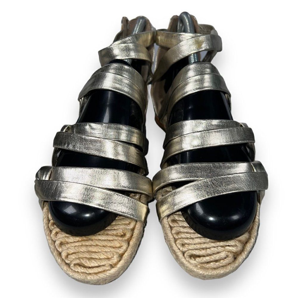 Belle Sigerson Morrison Strappy / Zip Sandals Gold‎ / Jute Women's 7.5B - Picture 3 of 10
